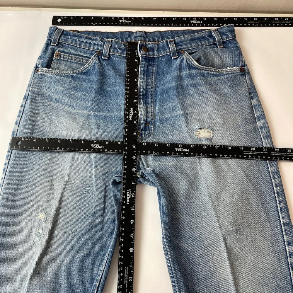 VTG Levis 509 Jeans Men 36x28* Blue Straight Orange Tab USA Faded Cowboy 80s